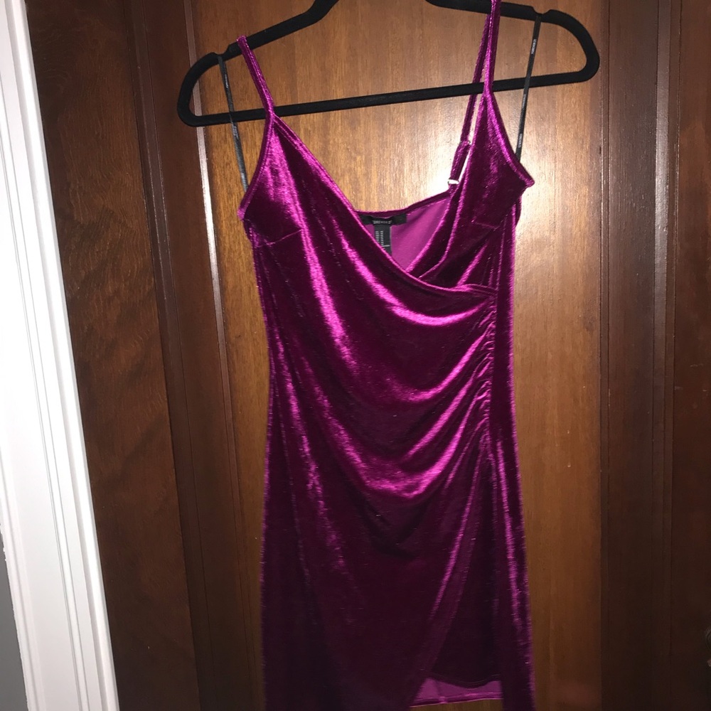 Magenta velvet dress